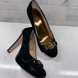 Michael Kors Black Heels with Gold accent - Size 8